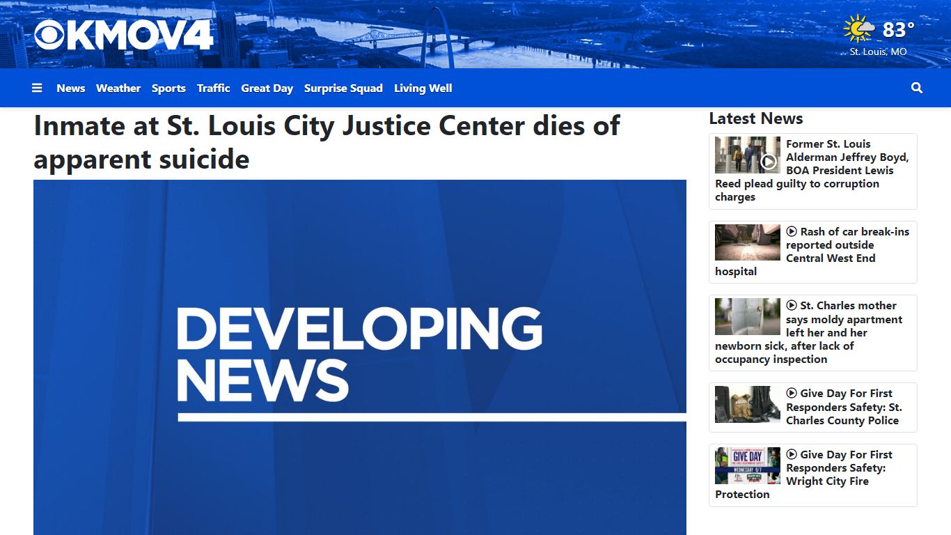 Inmate at St. Louis City Justice Center dies of apparent suicide - KMOV